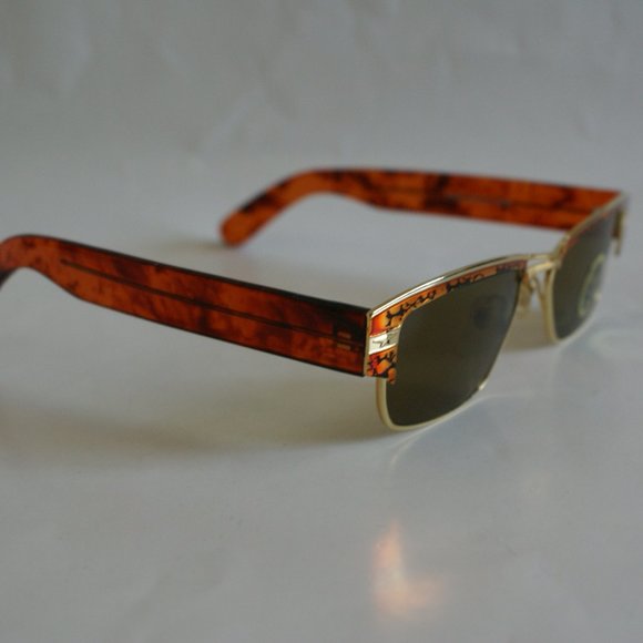 NWT True Vintage 90's Retangular Fashion Soho/clubman sunglasses w/ Glass lens - Picture 2 of 5